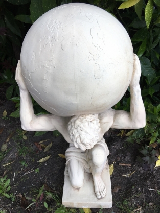 Statue von Atlas - 70 cm - Vintage-Look - Polystone